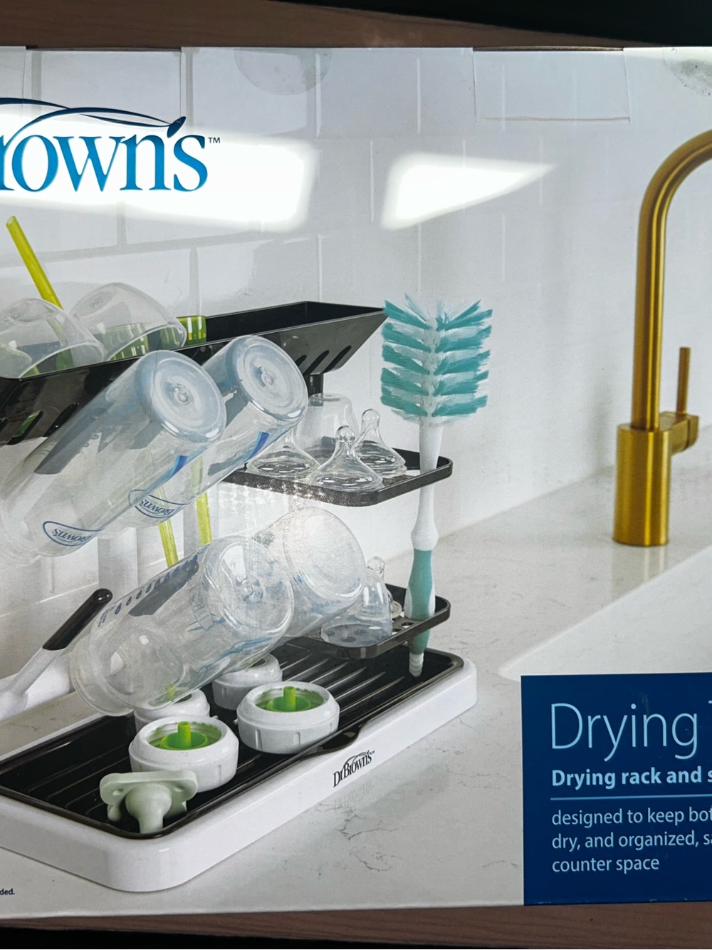 White & black Baby Bottle Drying Rack